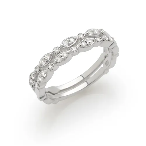 Aliance Demi-Tour Diamants 0.24ct En Or Blanc 750 mill.