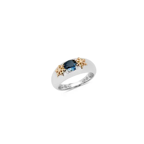 Bague Collection Héritage en Argent 925Mill. Or rose 750Mill. avec Topaze Blue