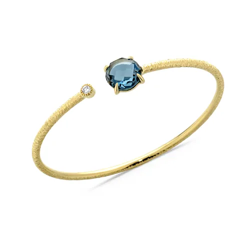 Bracelet Collection Héritage en Or Jaune 750Mill. avec topaze Blue ed diamant