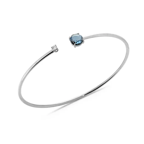 Bracelet Collection Héritage en Or Blanc 750Mill. avec topaze Blue London ed diamant