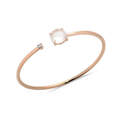 Bracelet Collection Héritage en Or Rose 750Mill. avec quartz rose et diamant