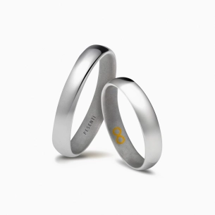 Alliance Pétale d'Amour Platine et en Or Jaune