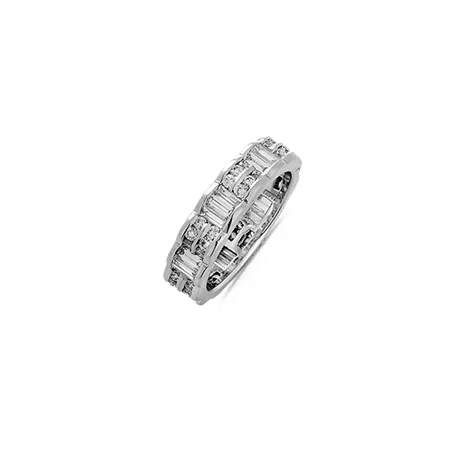 Alliance Tour Complet Diamants Baguette 2.77ct en Or Blanc 750 mill.