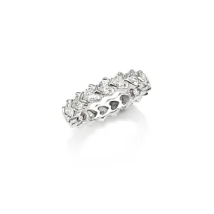 Alliance Tour Complet Diamants Cœur 3.57ct en Or Blanc 750mill.