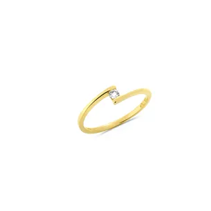 Bague Solitaire Diamant 0.06ct Or Jaune 750 mill.  