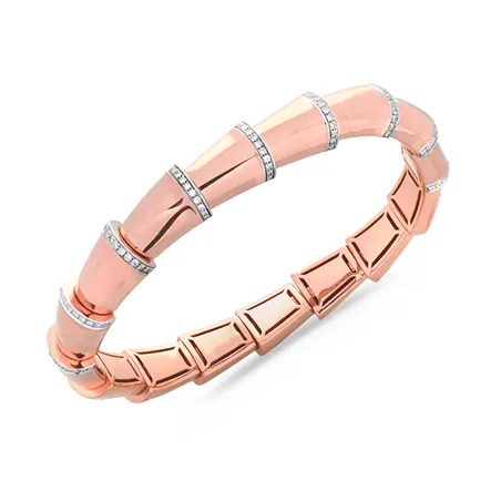 Bracelet Serpent extensible Diamants 0.55ct en Or.