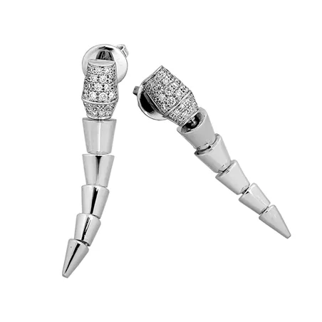 Boucles d'Oreilles Serpent Diamants 0.20ct en Or