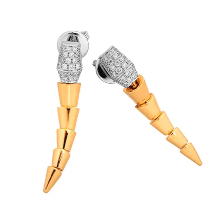 Boucles d'Oreilles Serpent Diamants 0.20ct en Or