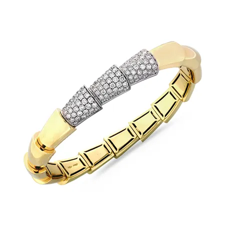 Bracelet Serpent extensible Diamants 2.43ct en Or