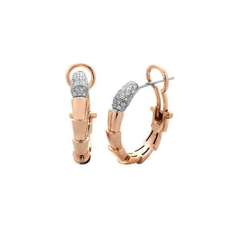 Créoles Serpent Diamants 0.20ct en Or 