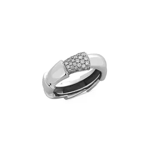 Bague Serpent Diamants en Or. Largeur : 6.30 mm.