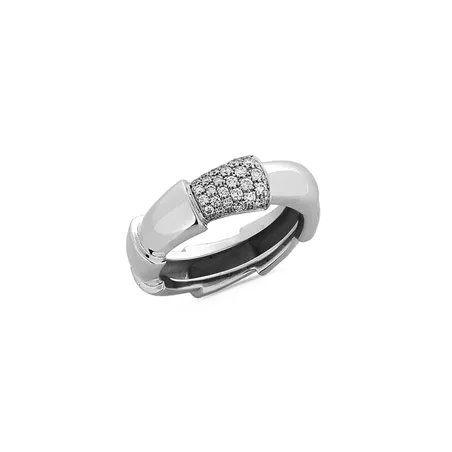 Bague Serpent Diamants en Or. Largeur : 6.30 mm.