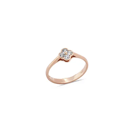 Bague Porte Bonheur Diamants 0.21ct en Or