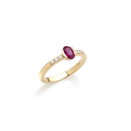 Bague Éole Rubis 0.52ct et Diamants 0.08ct en Or 
