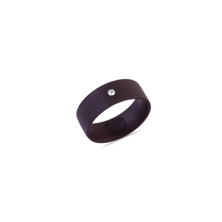 Bague Minimalice Diamant 0.04ct en Titane Noir