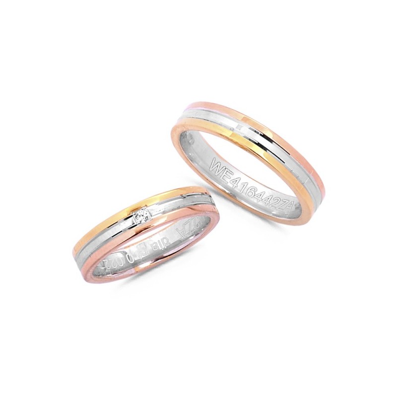 Alliance Homme en Argent tricolore Doigt 61