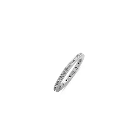 Alliance Tour Complet Diamants Baguette 0.43ct sertis Rail en Or Blanc 750 mill.