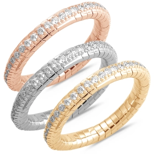 Collection Extensibles - Demie alliance Diamants - Or jaune 2