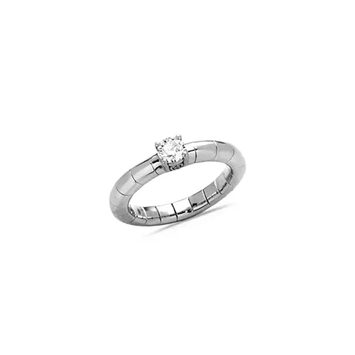 Bague Extensible Solitaire Diamant 0.20ct en Or Blanc
