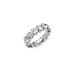 Bague Extensible Diamants Coeurs 1.66ct en Or Blanc