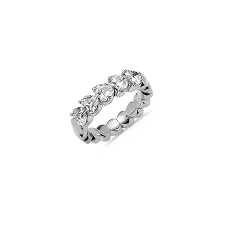 Bague Extensible Diamants Coeurs 1.66ct en Or Blanc
