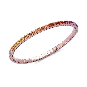 Bracelet Extensible Saphirs 2.98ct en Or Rose