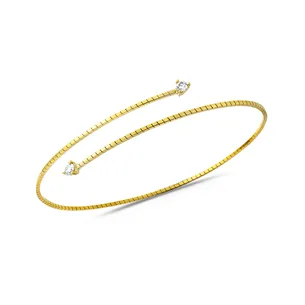 Bracelet Flexible Diamants 0.20ct en Or Jaune