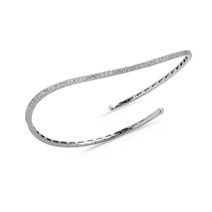 Bracelet Flexible Diamants 0.45ct en Or Blanc