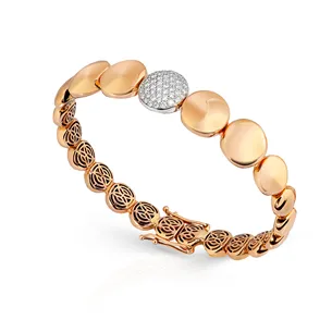 Bracelet Flexible Diamants 1.43ct en Or Rose