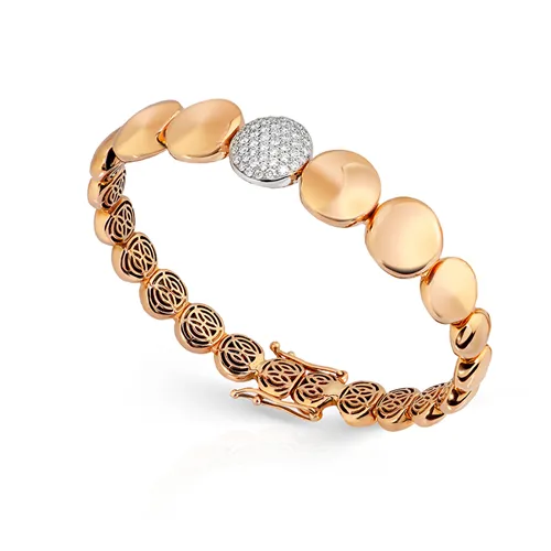 Bracelet Flexible Diamants 1.43ct en Or Rose