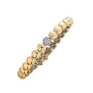 Bracelet Flexible Diamants 0.19ct en Or Jaune