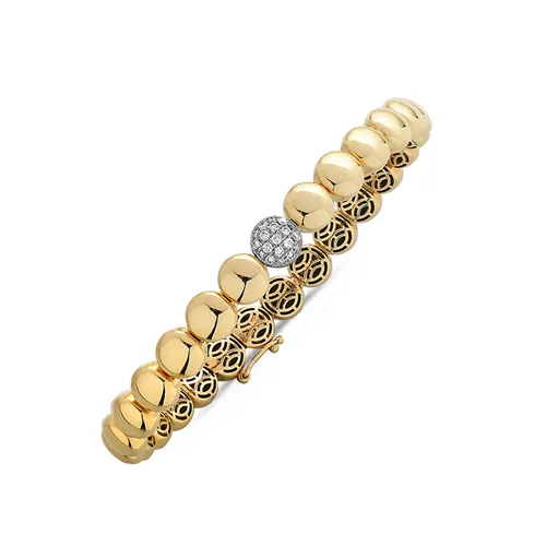 Bracelet Flexible Diamants 0.19ct en Or Jaune