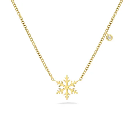 Collier Flocons d'Amour Diamant en Or Jaune
