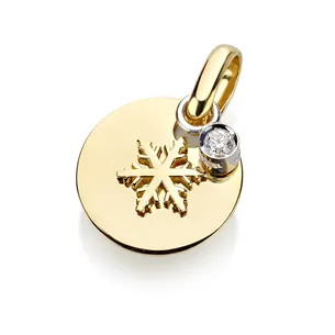 Médaille Flocons d'Amour Diamant en Or Jaune