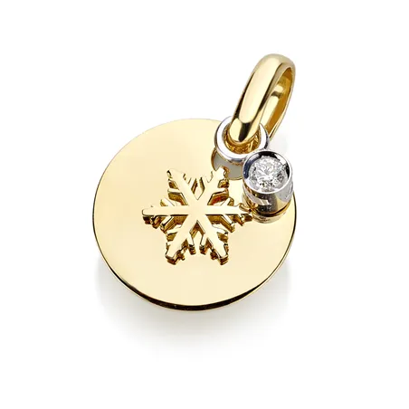 Médaille Flocons d'Amour Diamant en Or Jaune