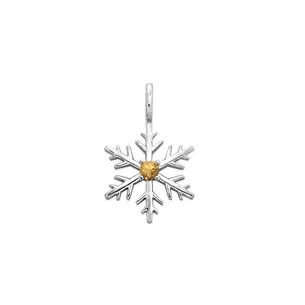 Pendentif Flocons d'Amour Grenat Mandarine en Or Blanc
