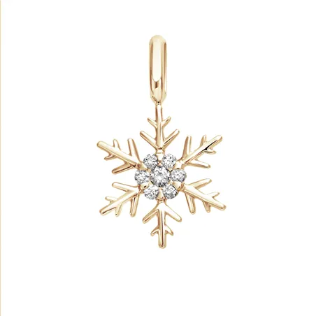 Pendentif Flocons d'Amour Diamants en Or Blanc