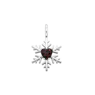 Pendentif Flocons d'Amour Rodolite Coeur en Or Blanc