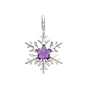 Pendentif Flocons d'Amour Améthyste Star en Or Blanc