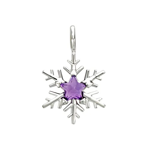Pendentif Flocons d'Amour Améthyste Star en Or Blanc