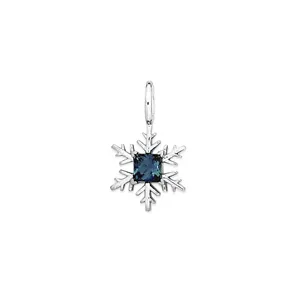 Pendentif Flocons d'Amour Topaze Blue London en Or Blanc
