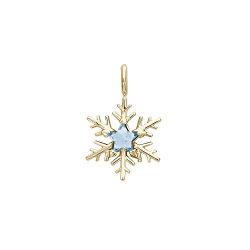 Pendentif Flocons d'Amour Topaze Star en Or Jaune
