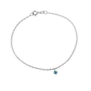 Bracelet La Délicatesse Topaze 0.08ct en Or Blanc 750 mill. 17.5cm