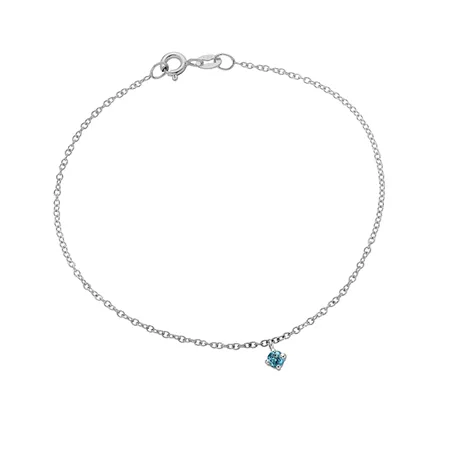 Bracelet La Délicatesse Topaze 0.08ct en Or Blanc 750 mill. 17.5cm