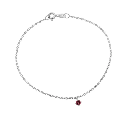 Bracelet La Délicatesse Tourmaline Rose 0.06ct en Or Blanc 750 mill. 17.5cm