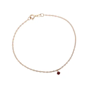 Bracelet La Délicatesse Tourmaline Rose 0.06ct en Or Rose 750 mill. 17.5cm