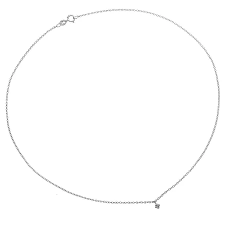 Collier La Délicatesse Diamant 0.05ct en Or Blanc 750 mill. 40cm
