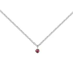 Collier La Délicatesse Tourmaline Rose 0.06ct en Or Blanc 750 mill. 40cm