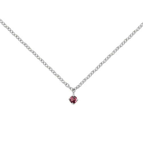 Collier La Délicatesse Tourmaline Rose 0.06ct en Or Blanc 750 mill. 40cm