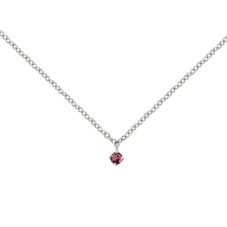 Collier La Délicatesse Tourmaline Rose 0.06ct en Or Blanc 750 mill. 40cm